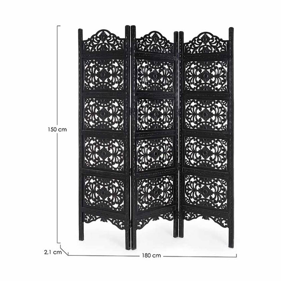 KIRAN antik fekete mangófa térelválasztó paraván