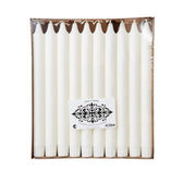 30 darabos sztearin alapú, 25 cm-es fehér gyertyaszett.