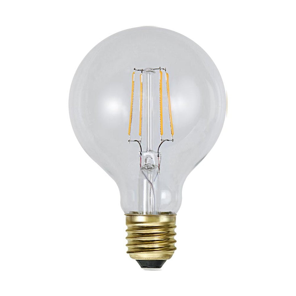 Clear Filament dekorációs izzó. Meleg fehér fényű LED dekorációs izzó áttetsző üveggel.