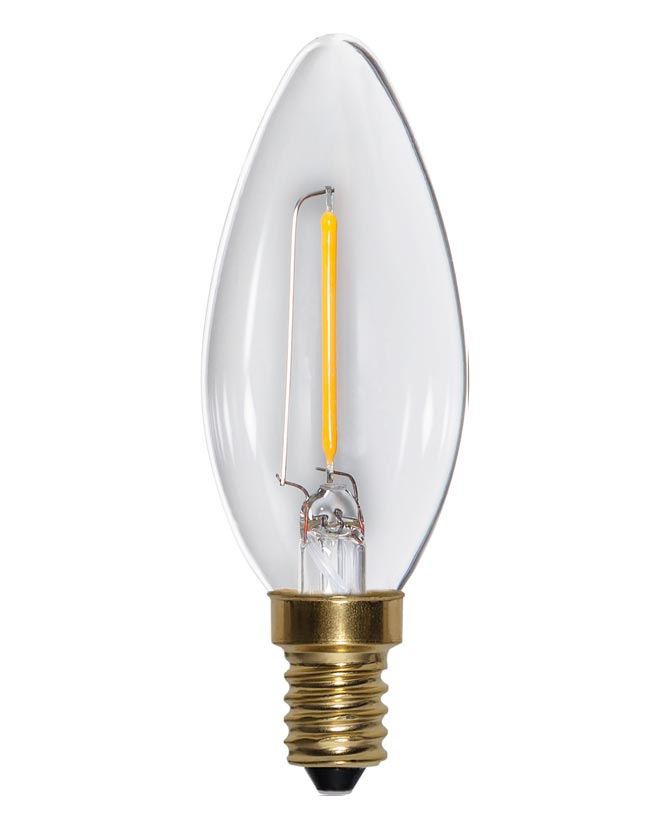 Clear Filament dekorációs izzó. Meleg fehér fényű LED dekorációs izzó áttetsző üveggel.
