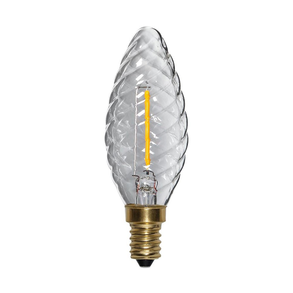 Clear Filament dekorációs izzó. Meleg fehér fényű LED dekorációs izzó áttetsző üveggel.