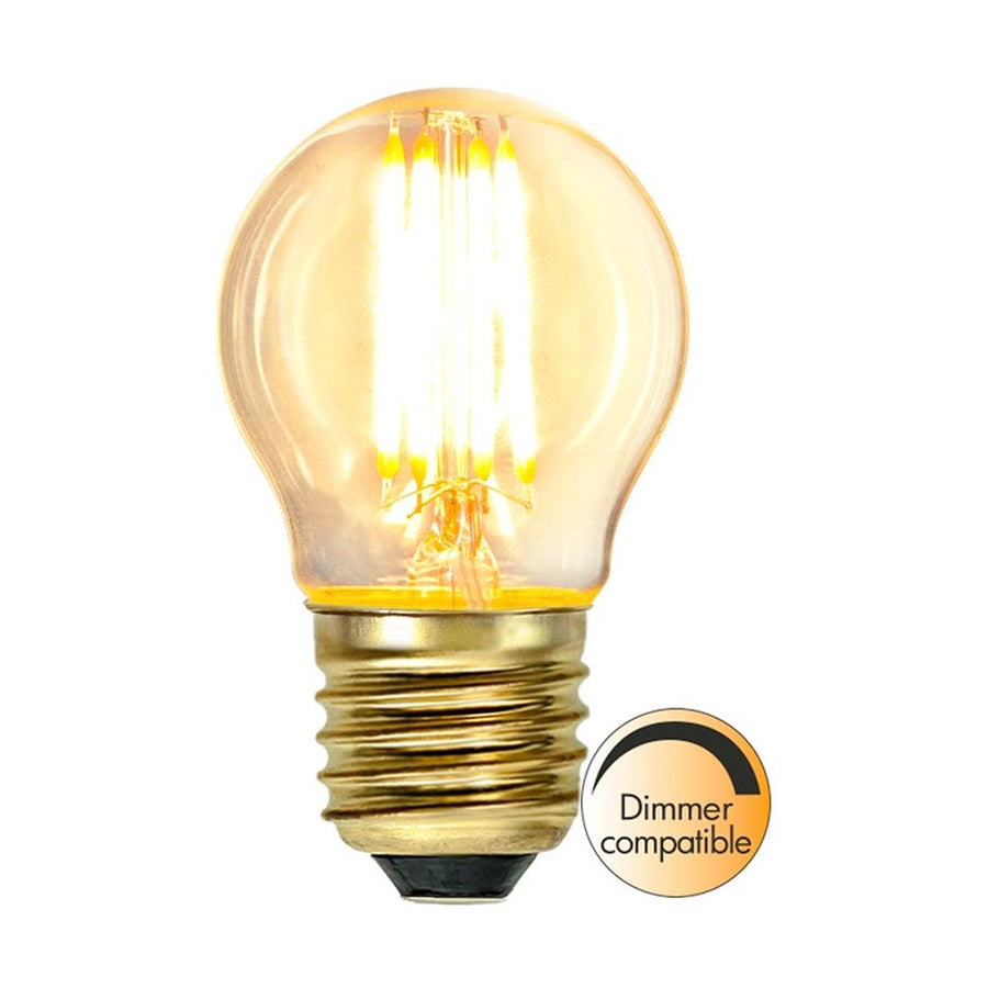 Clear Filament dekorációs izzó. Meleg fehér fényű LED dekorációs izzó áttetsző üveggel.