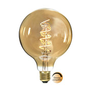 Amber Spiral Filament meleg fehér fényű, vintage LED dekorációs izzó borostyánszínű üveggel.