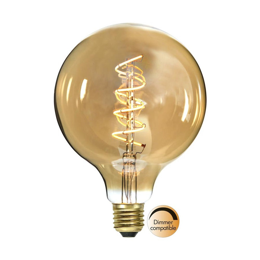 Amber Spiral Filament meleg fehér fényű, vintage LED dekorációs izzó borostyánszínű üveggel.
