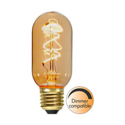 Amber Spiral Filament meleg fehér fényű vintage LED dekorációs izzó borostyánszín üveggel.