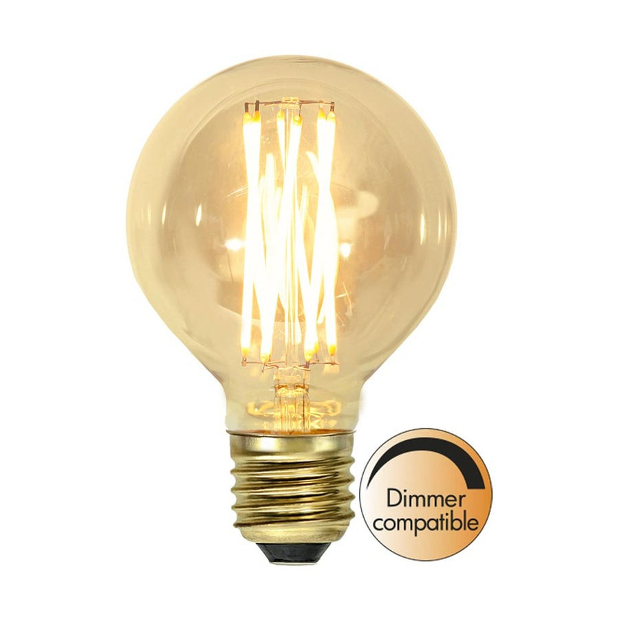 Vintage Gold dekorációs izzó. Meleg fehér fényű LED dekorációs izzó borostyánszín üveggel.