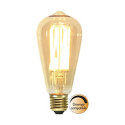 Vintage Gold dekorációs izzó. Meleg fehér fényű LED dekorációs izzó borostyánszín üveggel. 