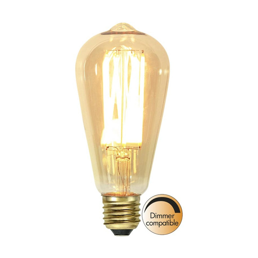 Vintage Gold dekorációs izzó. Meleg fehér fényű LED dekorációs izzó borostyánszín üveggel. 