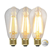 Clear Filament dekorációs izzó. Meleg fehér fényű LED dekorációs izzó áttetsző üveggel.