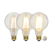 Clear Filament dekorációs izzó. Meleg fehér fényű LED dekorációs izzó áttetsző üveggel.