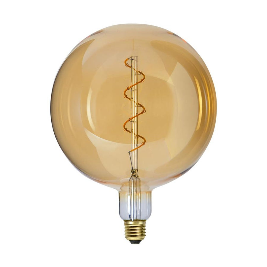 Industrial Vintage dekorációs izzó. Meleg fehér fényű LED dekorációs izzó borostyánszín üveggel.