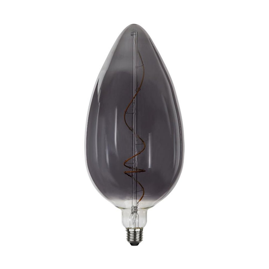 Industrial Vintage dekorációs izzó. Meleg fehér fényű LED dekorációs izzó füstszínű üveggel.