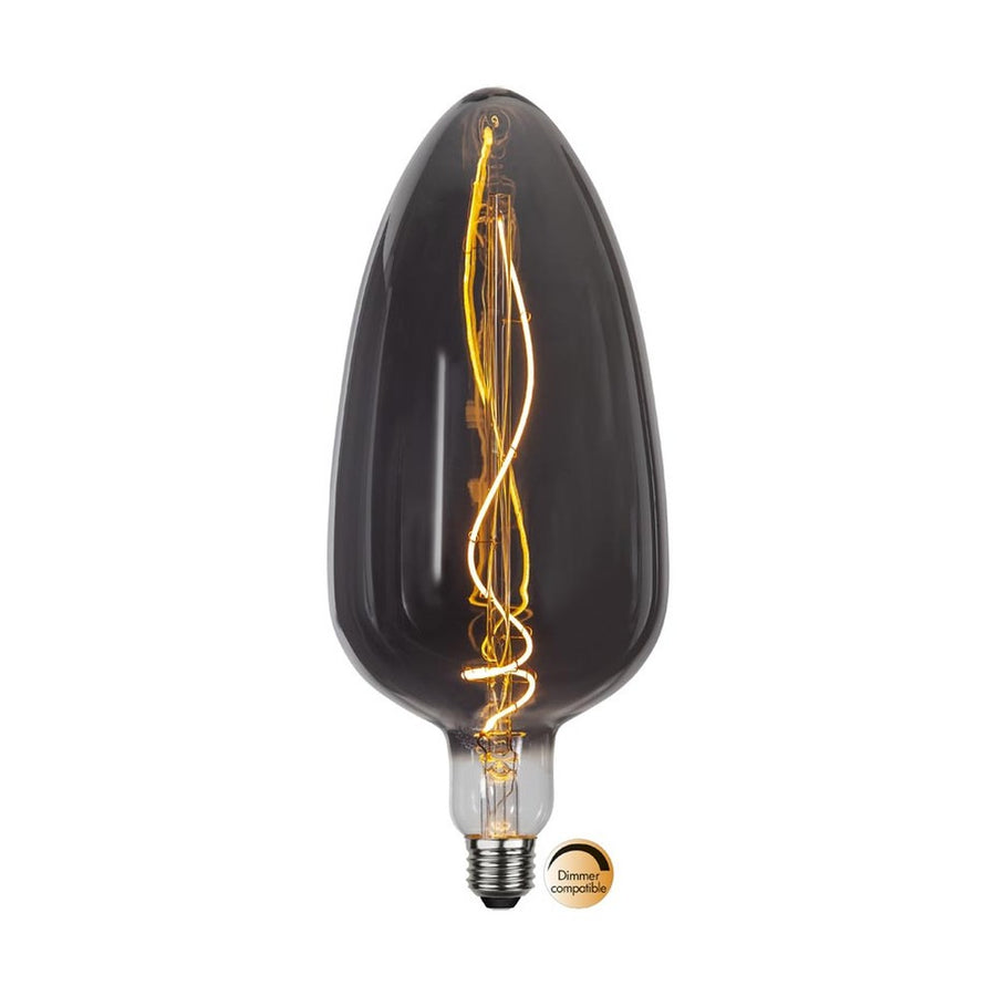 Industrial Vintage meleg fehér fényű, LED dekorációs vintage izzó füstszínű üveggel. 