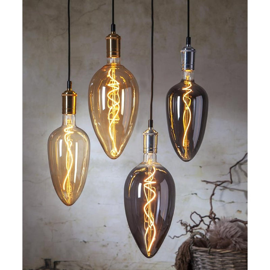 Industrial Vintage meleg fehér fényű, LED dekorációs vintage izzó füstszínű üveggel. 