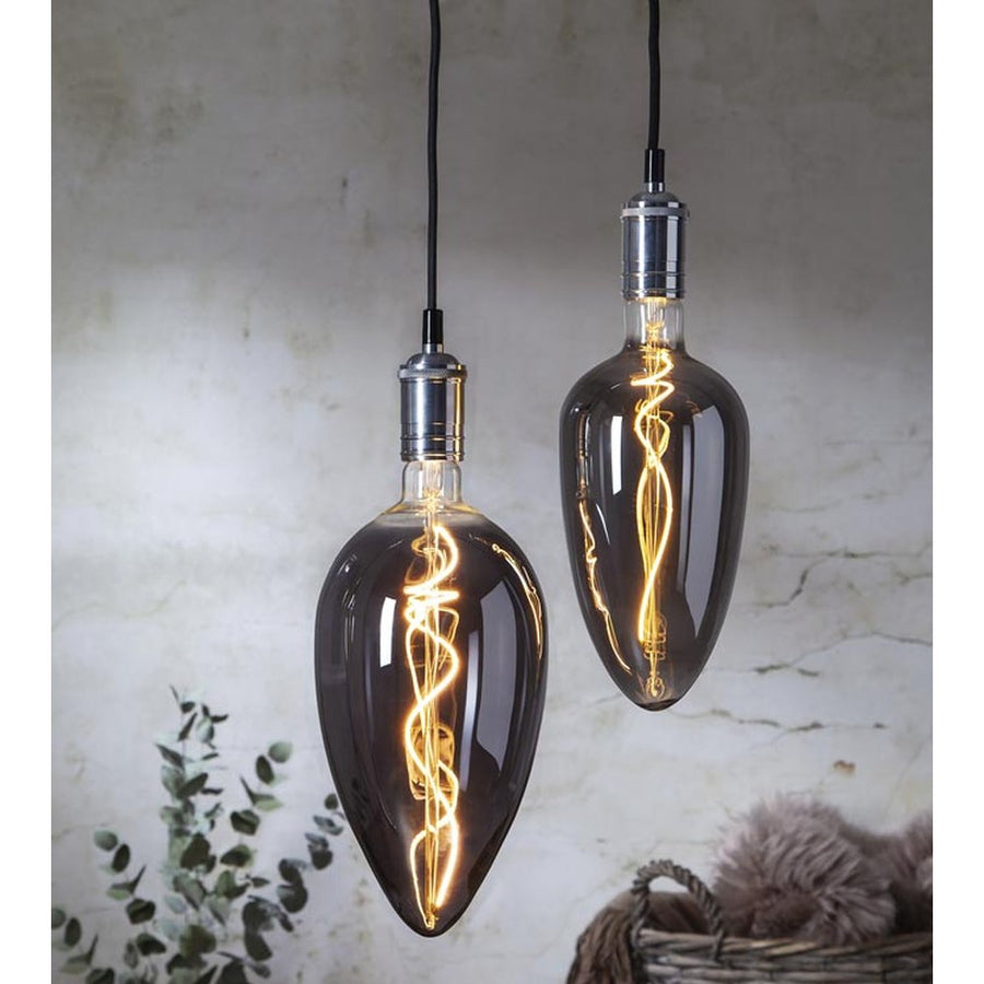 Industrial Vintage meleg fehér fényű, LED dekorációs vintage izzó füstszínű üveggel. 