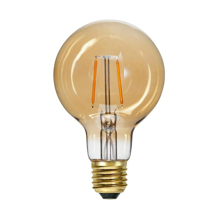 Amber Soft Glow vintage LED dekorációs izzó. Meleg fehér fényű, borostyánszín üveggel.
