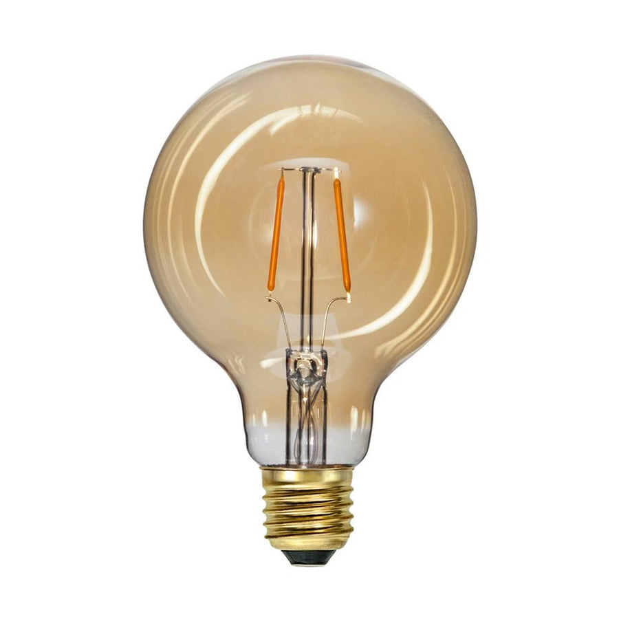Amber Soft Glow vintage LED dekorációs izzó. Meleg fehér fényű, borostyánszín üveggel.