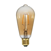 Amber Soft Glow vintage LED dekorációs izzó. Meleg fehér fényű, borostyánszín üveggel.