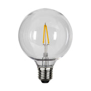 Meleg fehér fényű kültéri dekorációs LED izzó polikarbonát burkolattal.