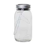 Befőttes üveg formájú, napelemes dekor lámpás LED izzókkal.