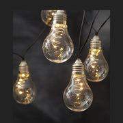 Napelemes kültéri dekorációs izzósor 10 db égővel.