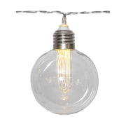 Kültéri napelemes izzósor 8 darab meleg fehér fényű izzóval.