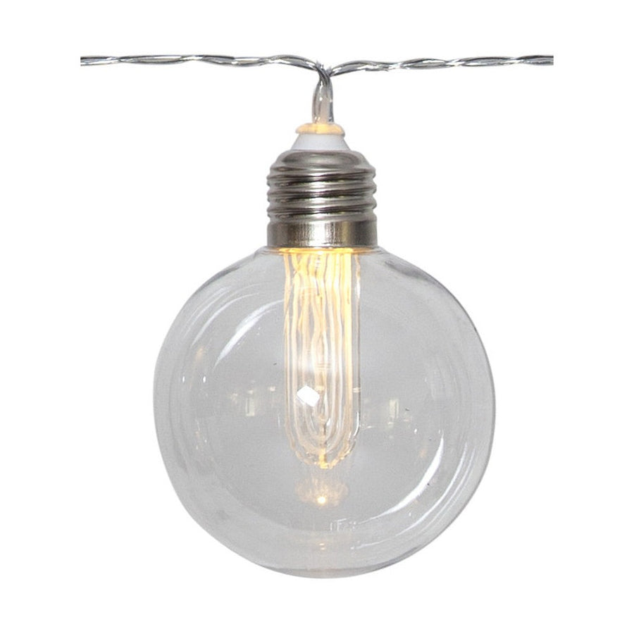 Kültéri napelemes izzósor 8 darab meleg fehér fényű izzóval.