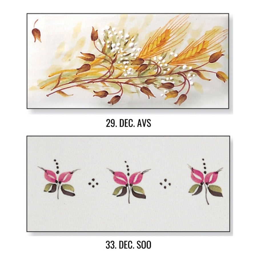 Festett kerámia díszítések.