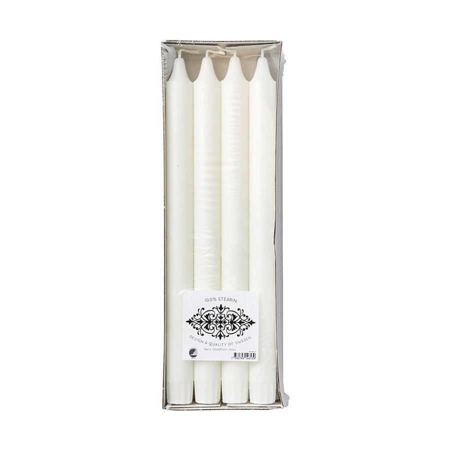 Növényi alapú, nyolcdarabos sztearin gyertyaszett.
