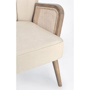 Retró stílusú klubfotel karfa és ülőfelület részlete.