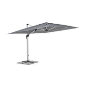 Eloxált alumíniumvázas design napernyő, sötétszürke poliészter ponyvával.