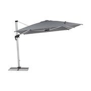 Eloxált alumíniumvázas design napernyő, sötétszürke poliészter ponyvával.