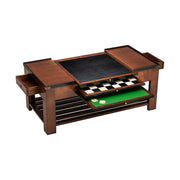 Többfunkciós cseresznyefa játékasztal, dohányzóasztal cserélhető játéktábla-lapokkal.