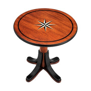 Juharfából készült, 55 cm átmérőjű, dekoratív oszloplábbal rendelkező lerakóasztal felülnézete.