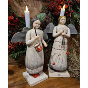 Zenélő angyalos gyertyatartószett