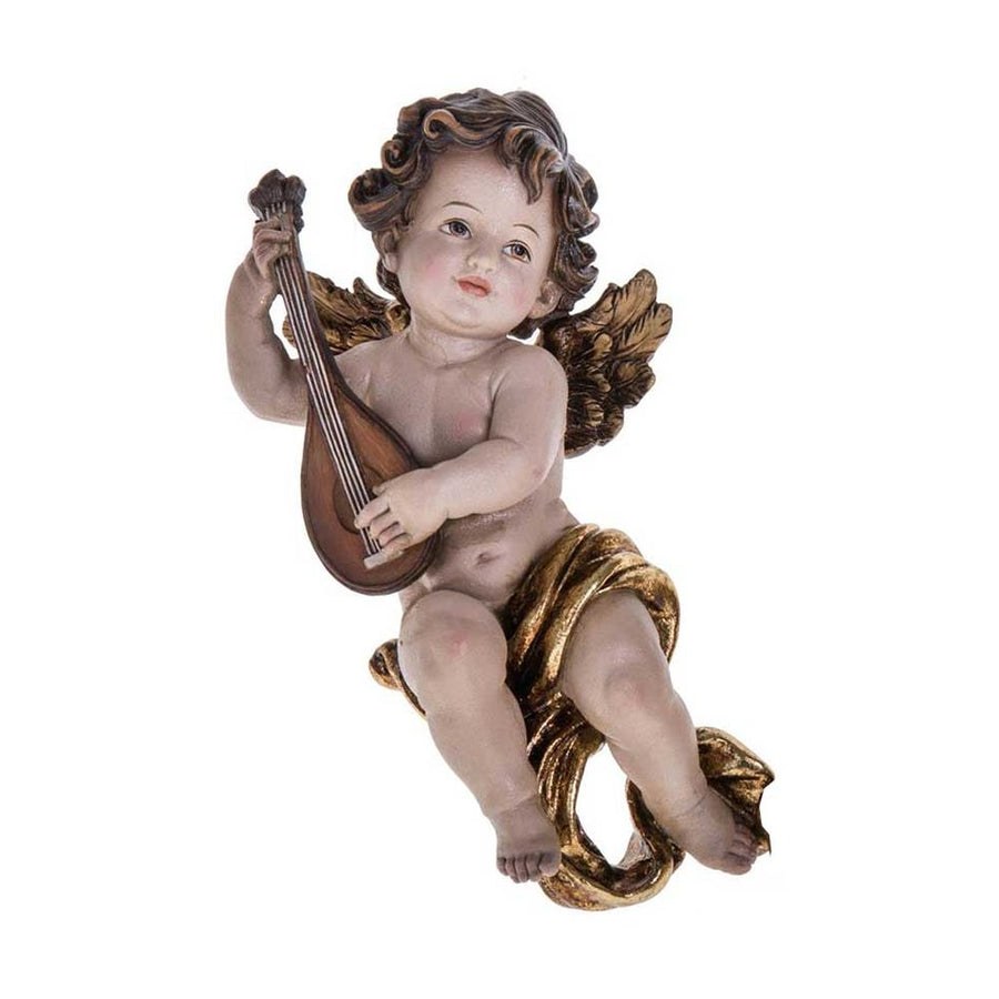 Prémium kategóriás, barokk stílusú, 34 cm magas, falra függeszthető lanton játszó angyal figura