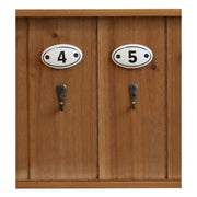 Loft stílusú, jegenyefenyőből készült fali kulcstároló, kilenc darab számozott fém akasztóval.