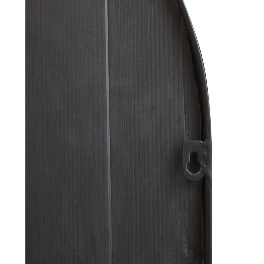 Loft stílusú, antikolt rézszínű, boltíves falitükör akasztófülei.