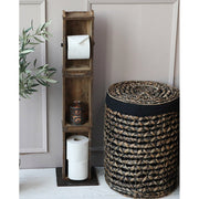 Vidéki stílusú, téglavető formájú, toalettpapír tartó fapolc.