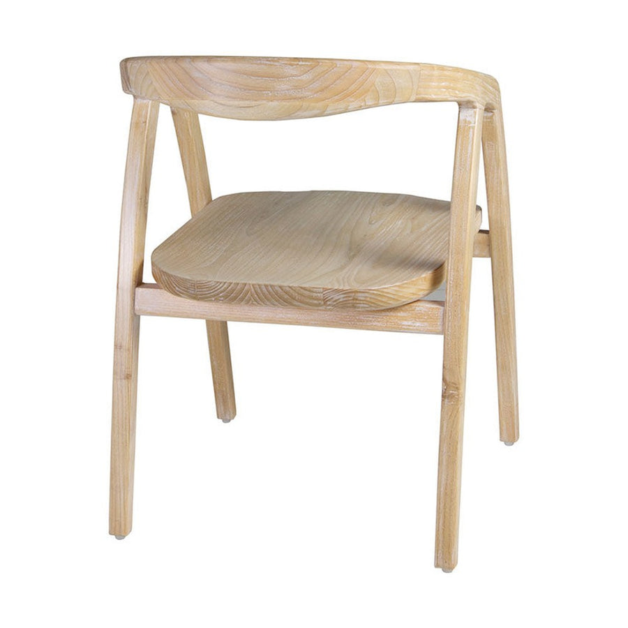 Kortárs stílusú, indonéz sungkai fából készült étkezőszék, fehér pigmentes olajjal kezelve.