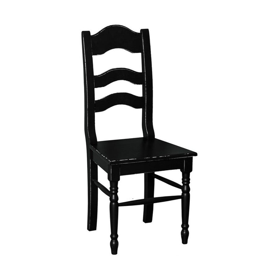 Antikolt fekte színű, festett fenyőfa étkezőszék.