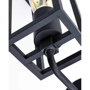 Industrial stílusú, matt fekete színű falilámpa. Alulnézet.