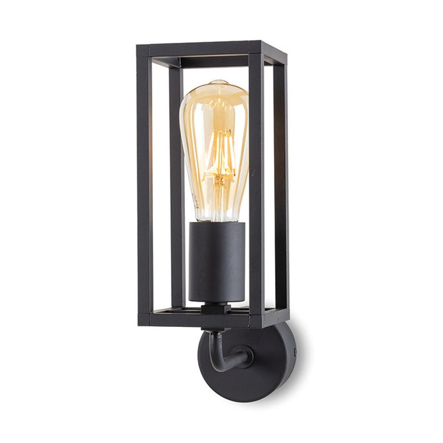Industrial stílusú, matt fekete színű falilámpa.