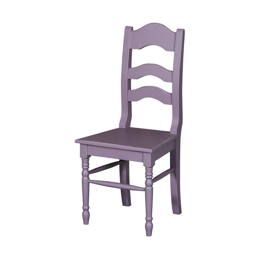 Antikolt levendulaszínű, festett fenyőfa étkezőszék.