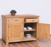 MAISON fenyőfa konyhaszekrény tölgyfalappal 120 cm