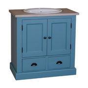 MAISON fenyőfa mosdószekrény tölgyfalappal 90 cm