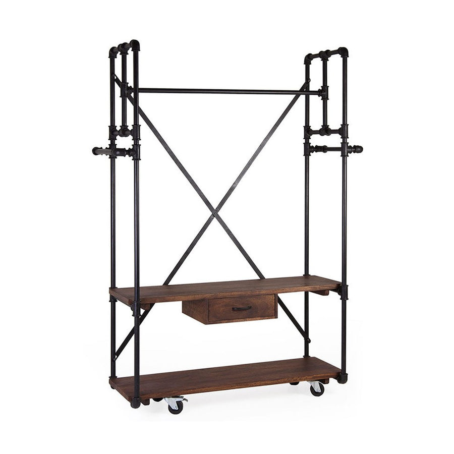 PIPA fekete-barna előszobafal cipőtartóval 188 cm