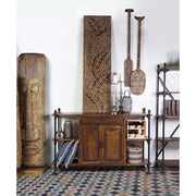 Industrial stílusú mangófa tálaló négy szabad polccal, egy fiókkal és ajtóval zárható polcos tárolóval.Industrial stílusú mangófa tálaló négy szabad polccal, egy fiókkal és ajtóval zárható polcos tárolóval.