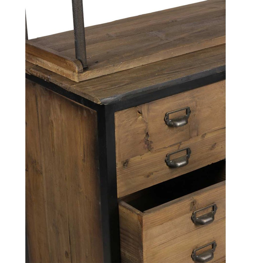 Loft fenyőfa könyvespolc 231 cm