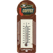 Dekoratív vintage hőmérő, coffee felirattal.